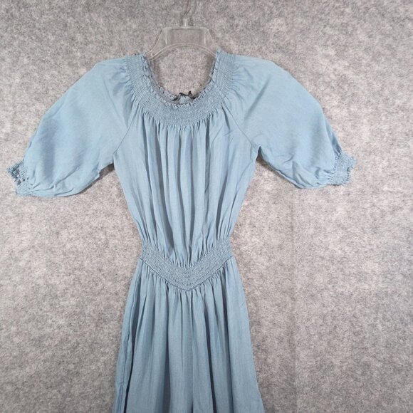 Walter Baker Chambray Wide Leg Off Shoulder Jumpsuit  Size Small - Picture 3 of 7
